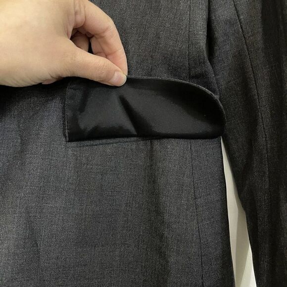 Theory Charcoal gray wool single button blazer career jacket size US 4 - Picture 4 of 7